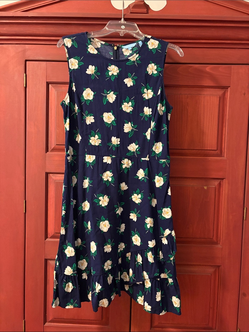 Draper James Navy Floral Sleeveless A-Line Dress